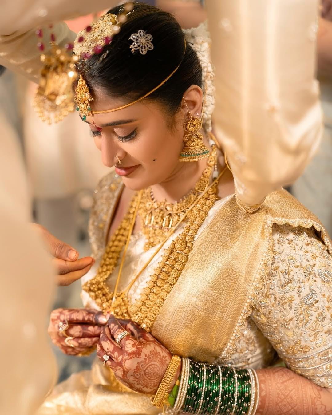 Wedding ceremony with golden light